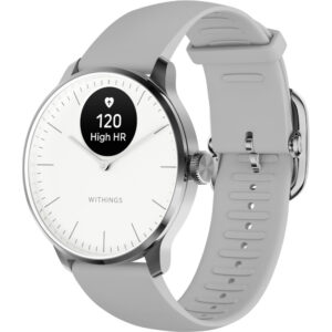 Smartwatch Withings Scanwatch Light, 37mm, Bluetooth, Carcasa inox argintiu, Curea neagra Smartwatch Withings Scanwatch Light, 37mm, Bluetooth, Carcasa inox argintiu, Curea neagra