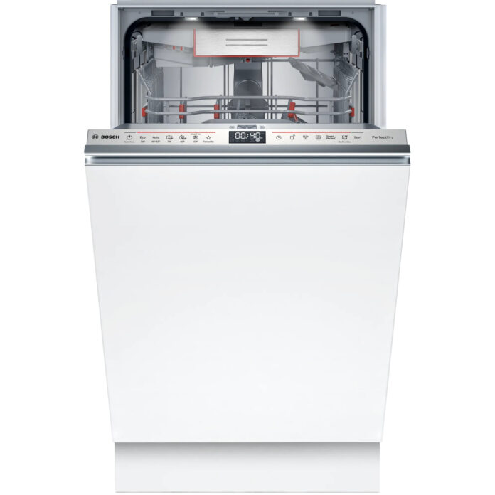 Masina de spalat vase incorporabila Bosch SPV6ZMX17E, 10 seturi, 6 programe, Filtru autocuratare,   Perfect Dry, Home Connect, TimeLight, EmotionLight, Clasa C, Alb