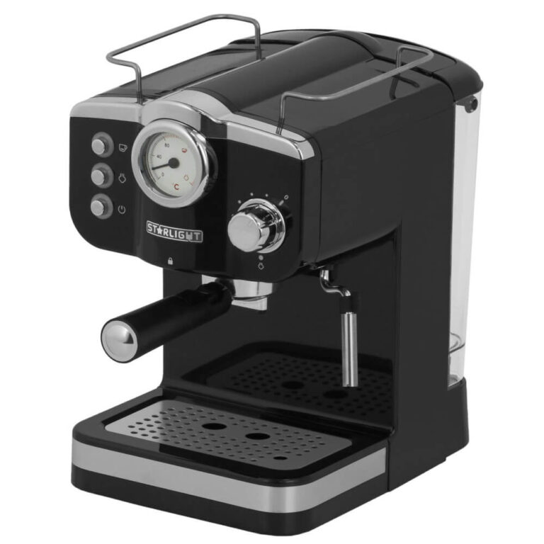 Espressor manual Star-Light EMD-1215RB, 1100W, 1.25 l, 15 Bar, Dispozitiv spumare, Design Retro, Negru