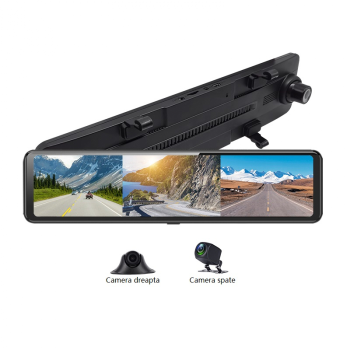 Oglinda Star S23 DVR, Display 12   touch screen, 3 Camere, Filmare FHD, Night vision, WiFi, Monitorizare parcare