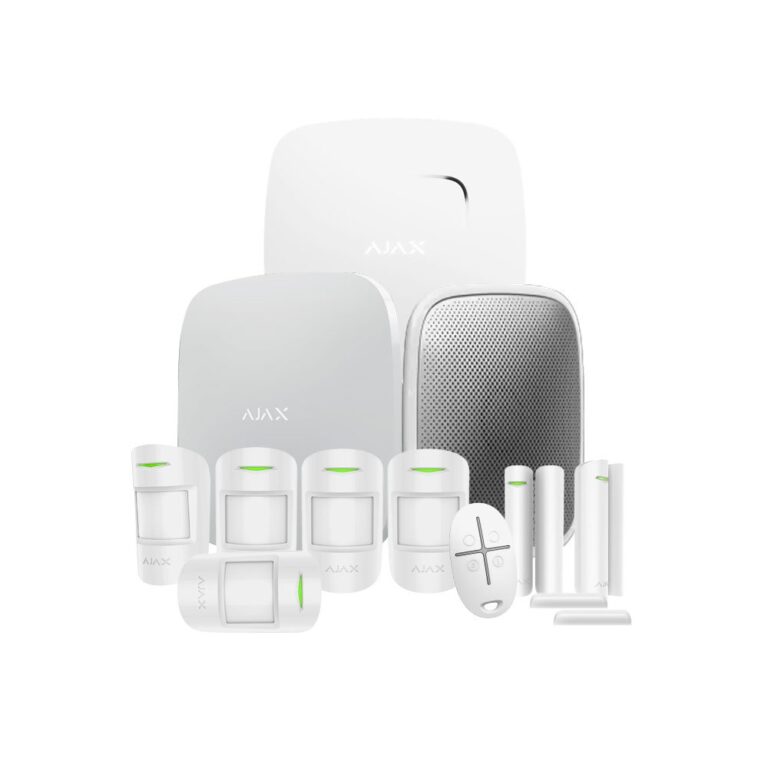 Sistem de alarma wireless Ajax Smart StarterKit 4G, Ethernet + 2x slot SIM, 868 MHz, 2000 m, tamper, back-up, alb