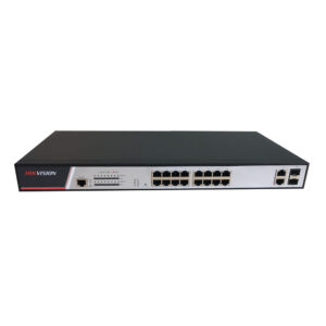 Switch cu 16 porturi Hikvision DS-3E2318P, 2 porturi Gigabit combo uplink, 21.2 Gbps, 8.4 Mpps, 8.000 MAC, PoE, cu management Switch cu 16 porturi Hikvision DS-3E2318P, 2 porturi Gigabit combo uplink, 21.2 Gbps, 8.4 Mpps, 8.000 MAC, PoE, cu management