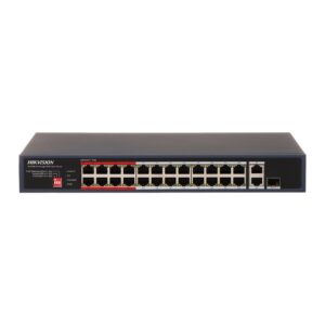 Switch cu 24 porturi PoE Hikvision DS-3E0326P-E/M(C), 8.8 Gbps, 6.55 Mpps, 8000 MAC, fara management Switch cu 24 porturi PoE Hikvision DS-3E0326P-E/M(C), 8.8 Gbps, 6.55 Mpps, 8000 MAC, fara management