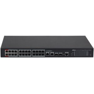 Switch cu 28 porturi Dahua S4228-24GT-360, MAC 8K, 56 Gbps, cu management, PoE Switch cu 28 porturi Dahua S4228-24GT-360, MAC 8K, 56 Gbps, cu management, PoE