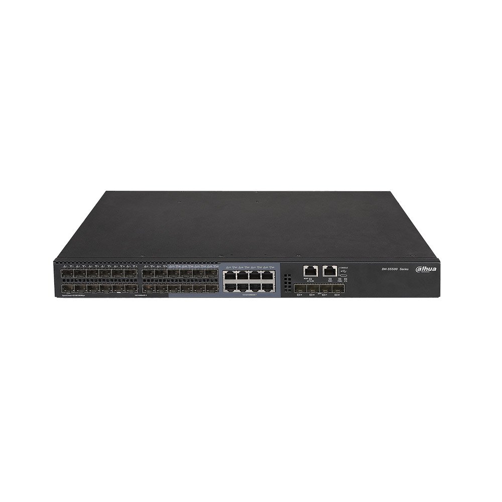 Switch cu 28 porturi Dahua S5500-24GF4XF-E-V2, MAC 16K, 128 Gbps, cu management Switch cu 28 porturi Dahua S5500-24GF4XF-E-V2, MAC 16K, 128 Gbps, cu management