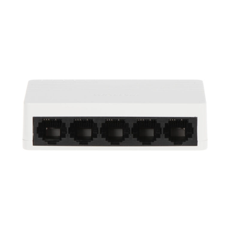 Switch cu 5 porturi Hikvision DS-3E0105D-E, 100 Mbps, 0.744 Mpps, 1.000 MAC, plug and play