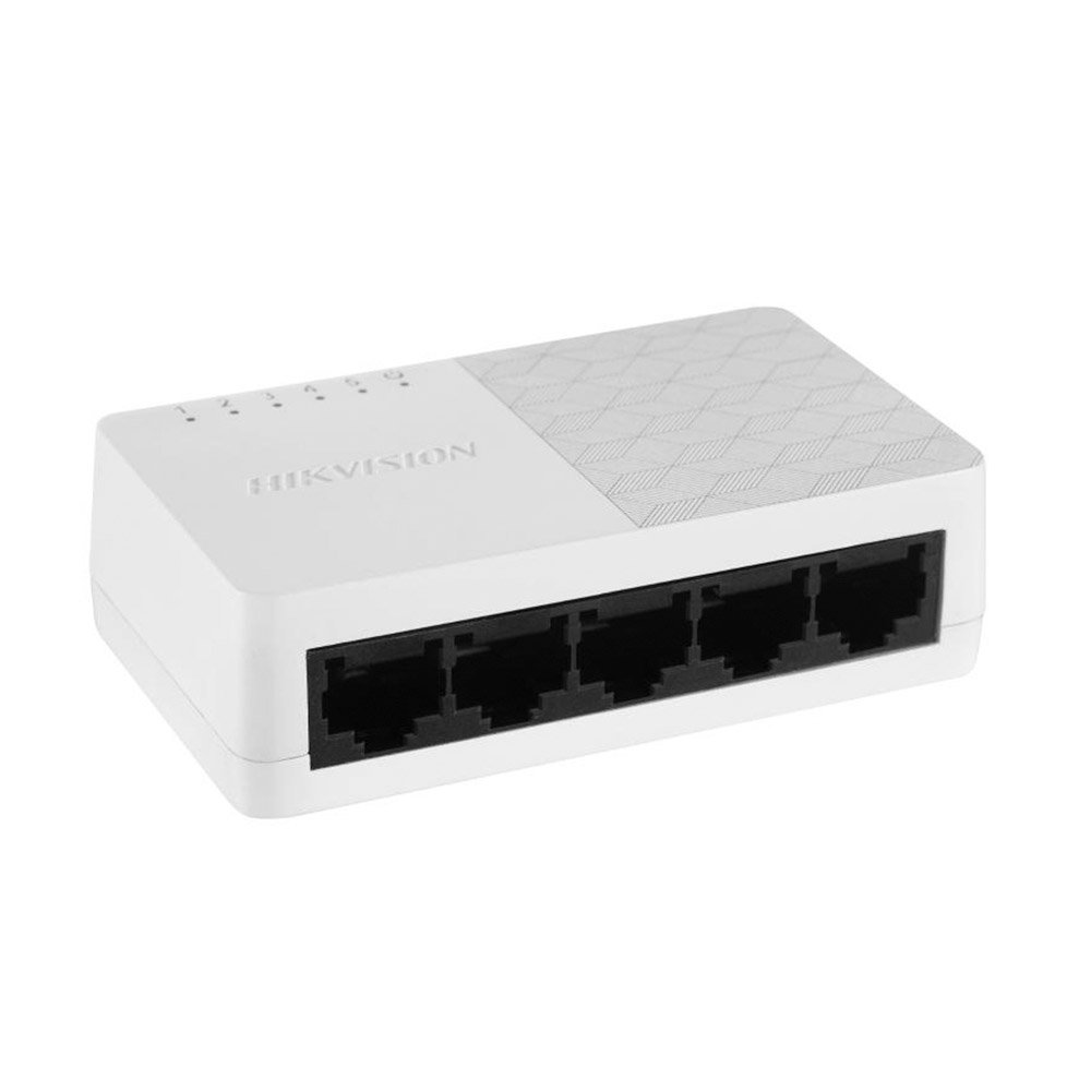 Switch cu 5 porturi Hikvision DS-3E0105D-O, 10/100Mbps, 0.74 Mpps, 2000 MAC Switch cu 5 porturi Hikvision DS-3E0105D-O, 10/100Mbps, 0.74 Mpps, 2000 MAC