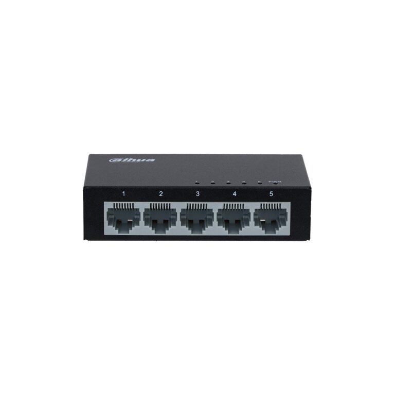 Switch ethernet cu 5 porturi Dahua PFS3005-5ET, 1 Gbps, 0, 744 Mpps, 1000 Mac, fara management