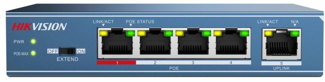 Switch Hikvision 4 porturi POE, DS-3E0105P-E(B)