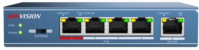 Switch Hikvision 4 porturi POE, DS-3E0105P-E(B)