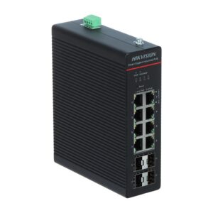 Switch industrial Hikvision DS-3T1512HP-SI-8P4F, 8 porturi PoE, 10/100/1000 Mbps, 4 SFP Gigabit, buget PoE 300W, sina DIN, cu management Switch industrial Hikvision DS-3T1512HP-SI-8P4F, 8 porturi PoE, 10/100/1000 Mbps, 4 SFP Gigabit, buget PoE 300W, sina DIN, cu management