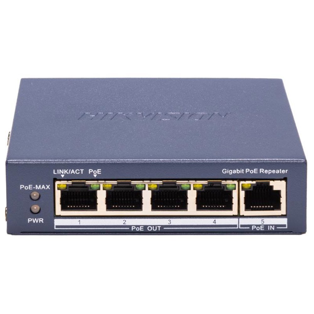 Switch-repetor cu 4 porturi PoE Gigabit Hikvision DS-3E0505P-E/R, 10 Gbps, 7.44 Mpps, 60 W, Layer 2, cu management Switch-repetor cu 4 porturi PoE Gigabit Hikvision DS-3E0505P-E/R, 10 Gbps, 7.44 Mpps, 60 W, Layer 2, cu management