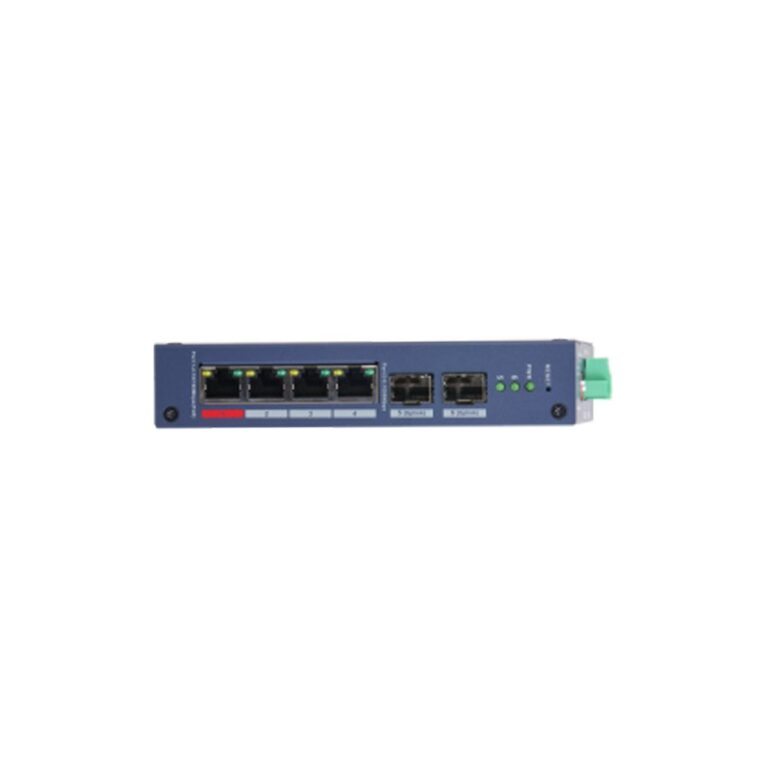Switch industrial PoE cu 4 porturi Dahua CHS4206-4ET-90, 2 porturi SFP, buget 90W, 4.8 Gbps, 3.57 Mpps, L2, 8K MAC, cu management
