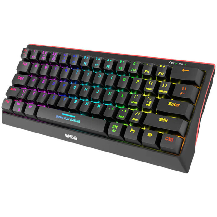 Tastatura gaming Marvo KG962, Iluminare Rainbow, Mecanica, Negru Tastatura gaming Marvo KG962, Iluminare Rainbow, Mecanica, Negru