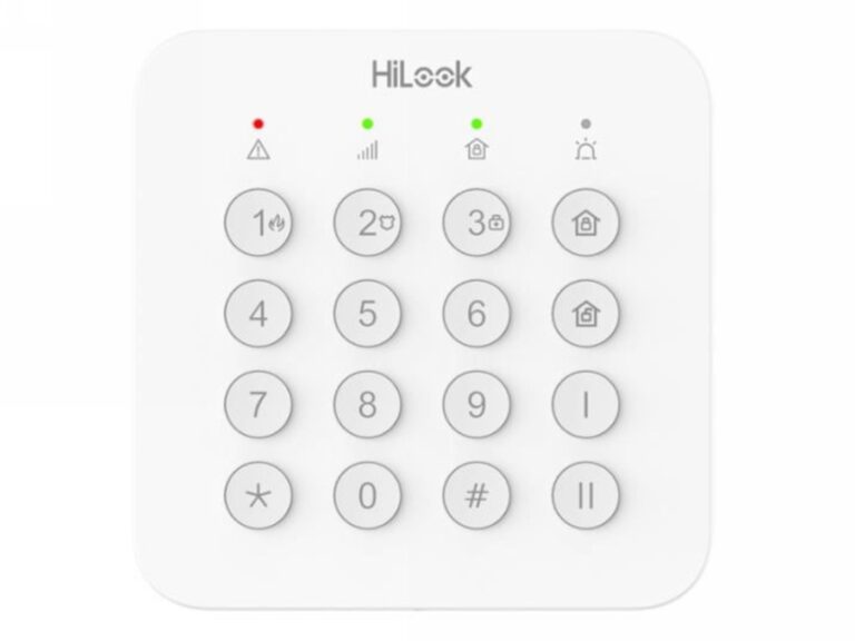 Tastatura pentru sisteme de alarma wireless HiLook, LED, butoane fizice, 868 MHz, ALARM-K201B-WE