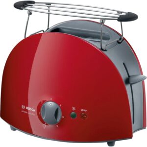 Prajitor de paine Bosch TAT6104, 900 W, 2 felii de paine, Gri/Rosu Prajitor de paine Bosch TAT6104, 900 W, 2 felii de paine, Gri/Rosu
