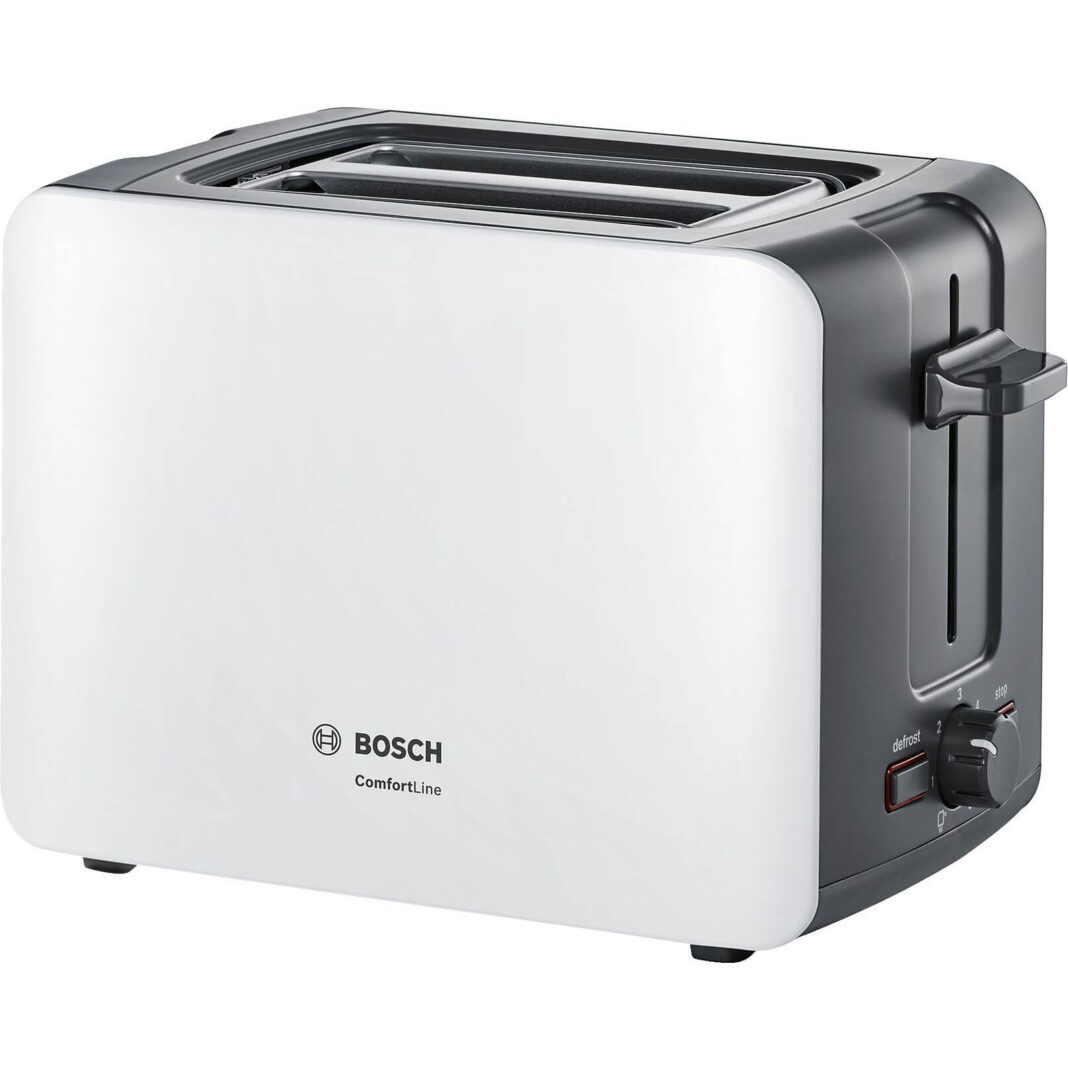 Prajitor de paine Bosch TAT6A111, 1090 W, 2 felii, Alb