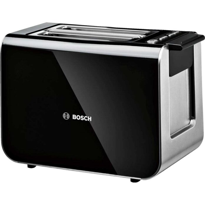 Prajitor de paine Bosch Styline TAT8613, 860 W, 2 felii, Argintiu/Negru