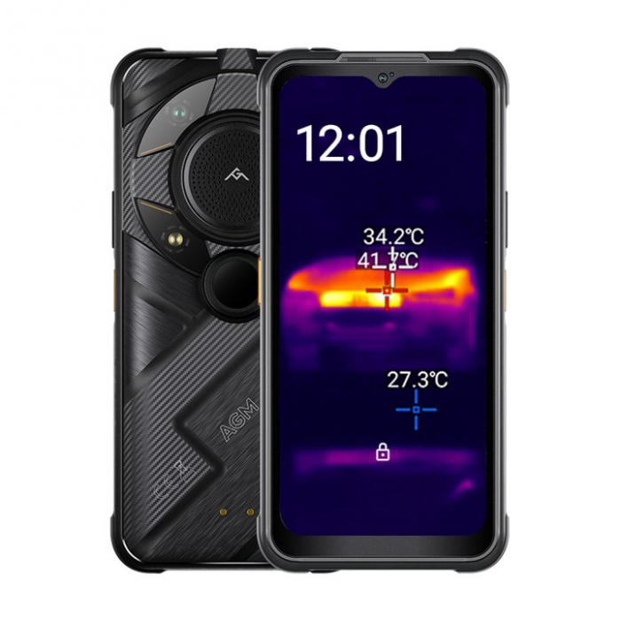 Telefon mobil AGM G2 Guardian Negru, Camera termica, 5G, FHD+ 6.58  , 12GB RAM, 256GB ROM, Android 12, Qualcomm QCM6490, 7000mAh, Dual SIM