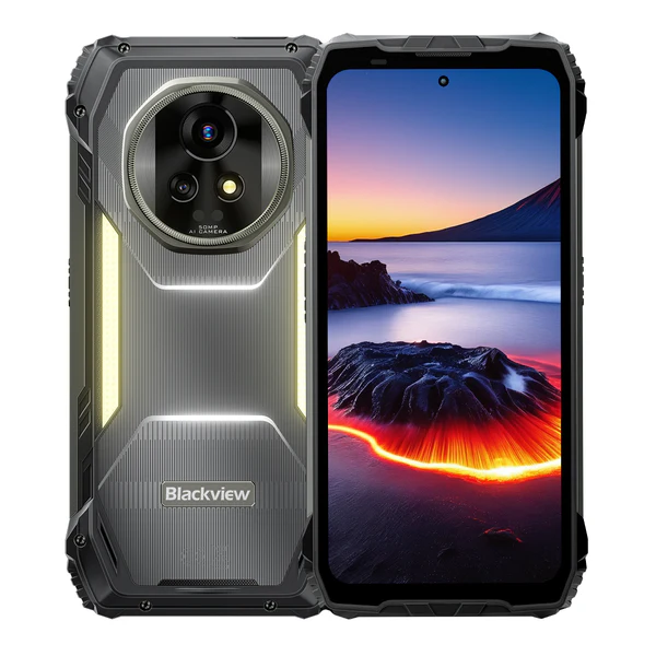 Telefon mobil Blackview Xplore 2 Proiector, Negru, 5G, 6.73   AMOLED, 48GB RAM(16GB+32GB Extensibili), 1TB ROM, 50MP, DokeOS 4.2, Dimensity 8300, eSIM, Telecomanda Infrarosu, 20000mAh, 120W, Dual SIM
