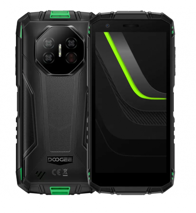 Telefon mobil Doogee Fire 3 Pro, Verde, 4G, 5.5   HD+ IPS, 16GB RAM (4GB + 12GB Extensibili), 128GB ROM, 16MP, Android 15, Unisoc T7200, Night Vision, NFC, Incarcare inversa, 8350mAh, 18W, Dual SIM