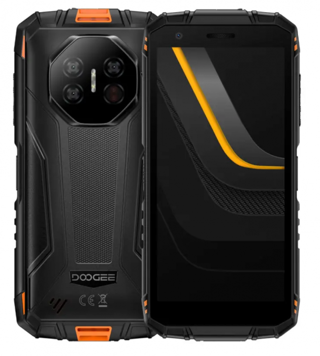 Telefon mobil Doogee Fire 3 Pro, Portocaliu, 4G, 5.5   HD+ IPS, 16GB RAM(4GB+12GB Extensibili), 128GB ROM, 16MP, Android 15, Unisoc T7200, Night Vision, NFC, Incarcare inversa, 8350mAh, 18W, Dual SIM