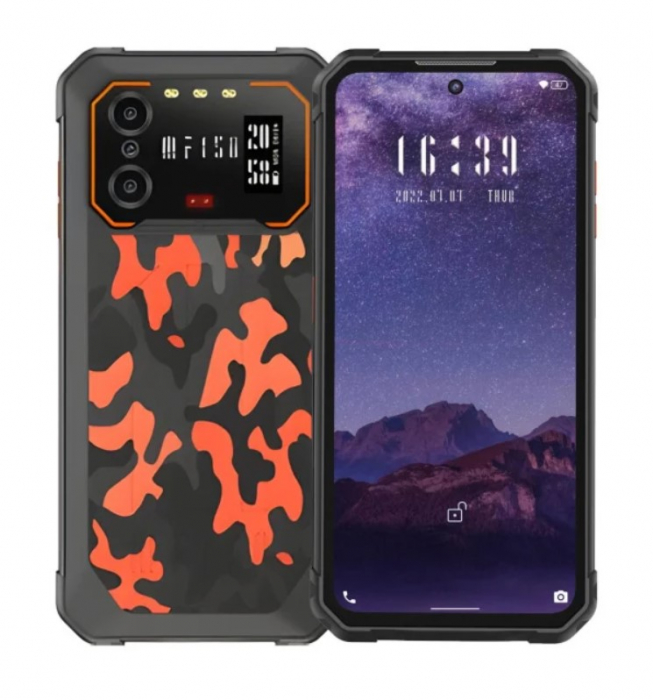 Telefon mobil F150 B2 Orange, 4G, 6.5   FHD+, Display secundar, 12GB RAM (6GB + 6GB extensibili), 256GB, 48MPX, Android 13, UMS9230, NFC, IP68, 10000mAh, Dual SIM