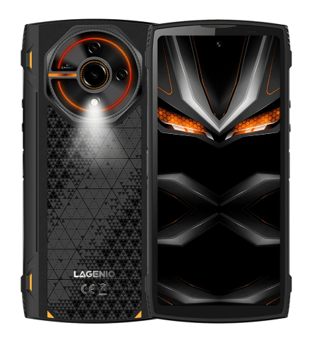 Telefon Mobil LAGENIO Panther 2, Galben, 4G, 6.7   HD+ 120Hz, 12GB RAM (4GB + 8GB Extensibili), 128GB ROM, 16MP, Android 15, Unisoc T7250, Lumini RGB, NFC, OTG, 5150mAh, 18W, Dual SIM