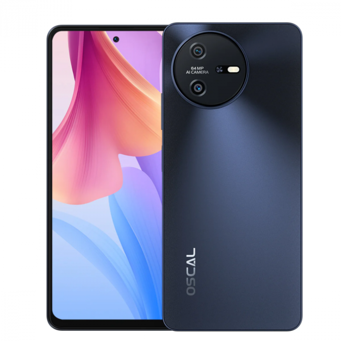 Telefon mobil Oscal TIGER 12 Blue, 4G, FHD+ 6.78   120Hz 2.4K, 16GB RAM (8GB + 8GB extensibili), 128GB ROM, 64MP, Android 13, Helio G99, 5000mAh, NFC, Dual SIM
