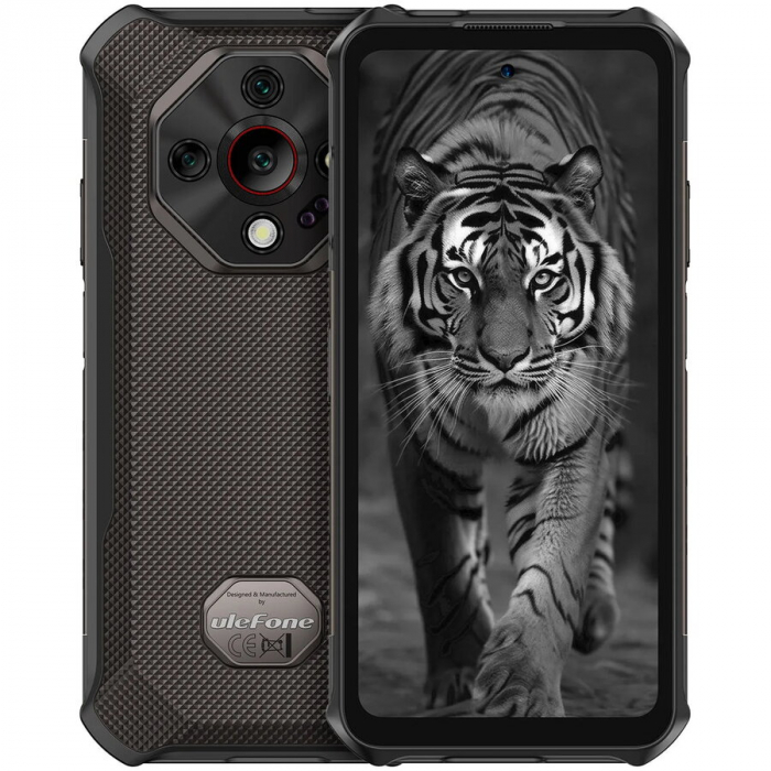 Telefon Mobil Ulefone Armor X16, Crem, 4G, 5.65   LCD, 12GB RAM (6GB + 6GB extensibili), 128GB ROM, Night Vision, 48MP + 16MP, Android 15, Helio G91, NFC, 10360mAh, 33W, Dual SIM
