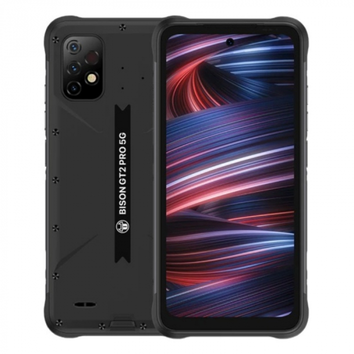 Telefon mobil UMIDIGI Bison GT2 Pro 5G Negru, 6.5   FHD+ 90Hz, Termometru IR, 8GB RAM, 256GB ROM, Android 12, Dimensity900, 6150mAh, Dual SIM