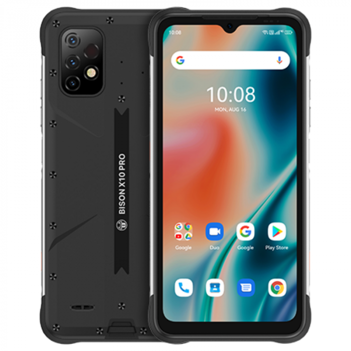 Telefon mobil UMIDIGI BISON X10 PRO Gri, 4G, Termometru non-contact, 6.53  , 4GB RAM, 128GB ROM, Android 11, OctaCore, 6150mAh, Dual SIM