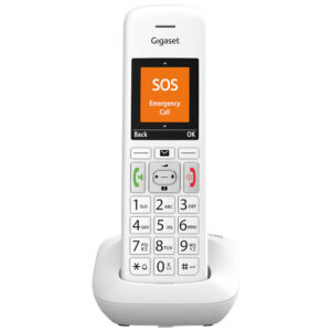 Telefon fara fir DECT Gigaset E390, Agenda 200 contacte, Alarma, Alb Telefon fara fir DECT Gigaset E390, Agenda 200 contacte, Alarma, Alb