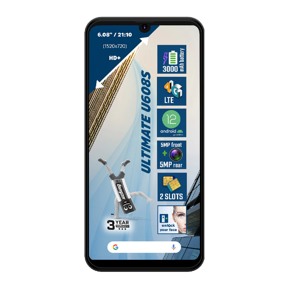 Telefon mobil Energizer U608S, Dual SIM, 2GB RAM, 32GB, 4G, Negru Telefon mobil Energizer U608S, Dual SIM, 2GB RAM, 32GB, 4G, Negru