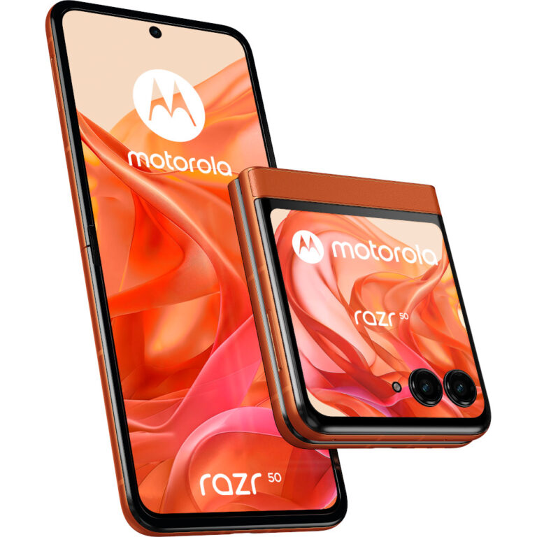 Telefon mobil Motorola razr 50 5G, 256GB, 8GB RAM, Dual SIM, Spritz Orange