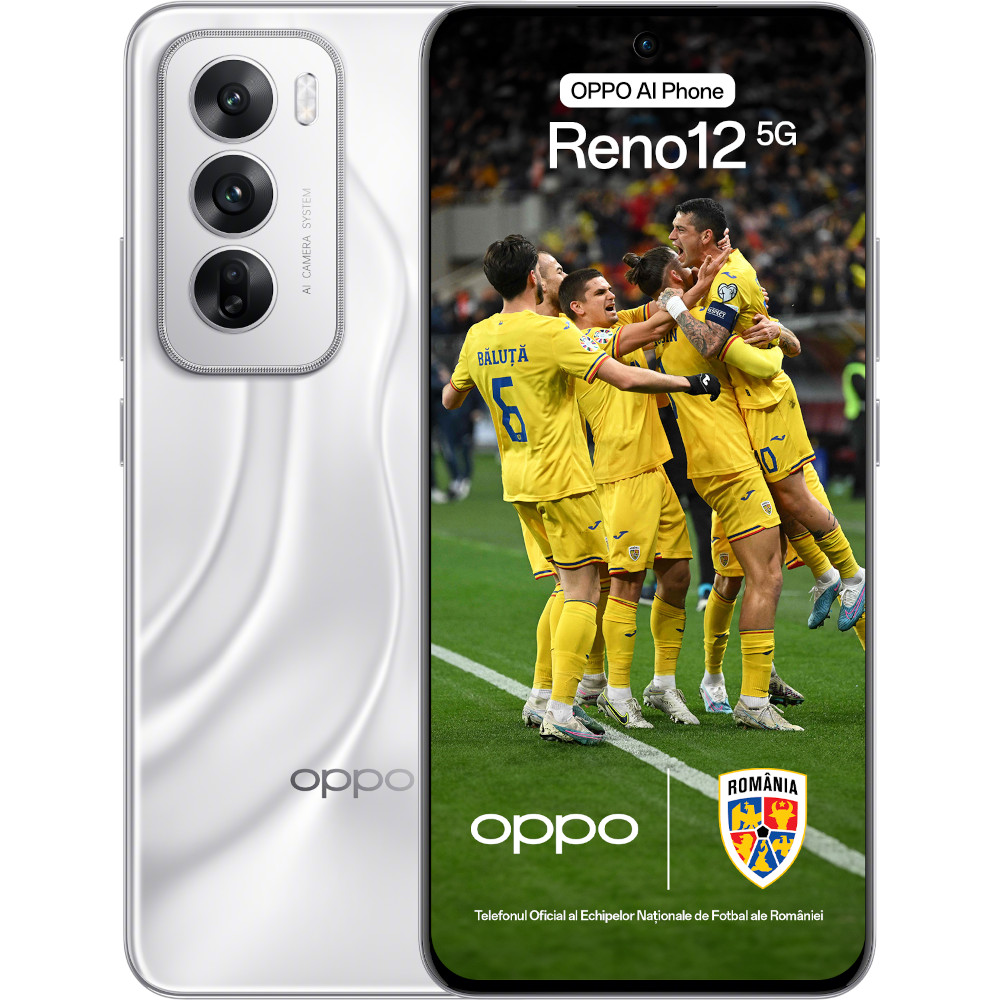 Telefon mobil OPPO Reno12 5G, 256GB, 12GB RAM, Dual SIM, Astro Silver Telefon mobil OPPO Reno12 5G, 256GB, 12GB RAM, Dual SIM, Astro Silver