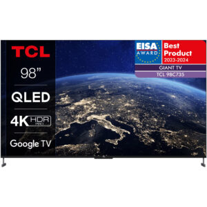 Televizor Smart QLED TCL 98C735, 248 cm, Ultra HD 4K, 120 Hz, Google TV, Clasa G Televizor Smart QLED TCL 98C735, 248 cm, Ultra HD 4K, 120 Hz, Google TV, Clasa G