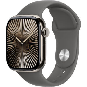 Apple Watch Series 10, GPS + Cellular, 42mm, Natural Titanium Case, Sport Band, Stone Gray, S/M Apple Watch Series 10, GPS + Cellular, 42mm, Natural Titanium Case, Sport Band, Stone Gray, S/M