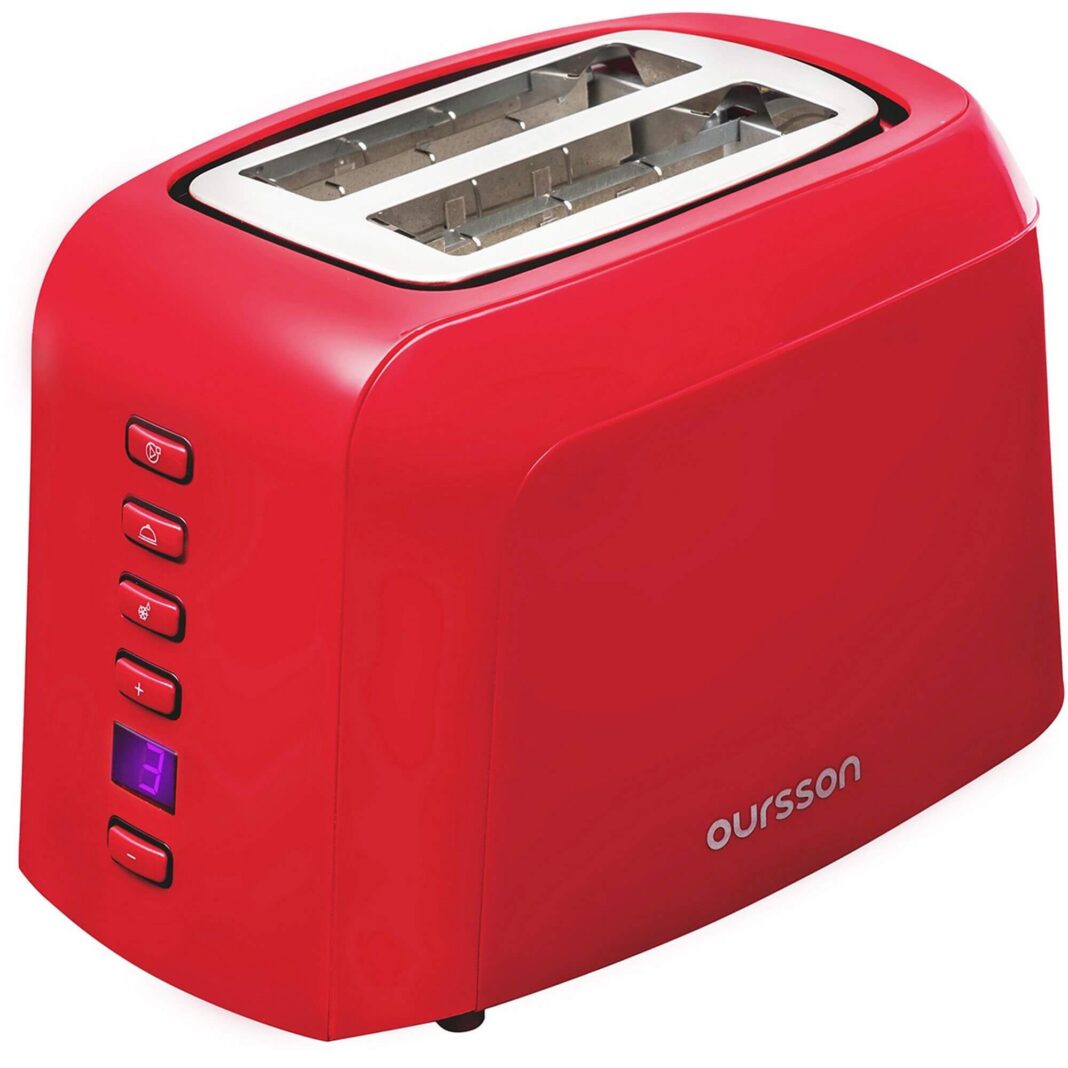 Prajitor de paine Oursson TO2145D/RD, 800 W, 2 felii, Rosu