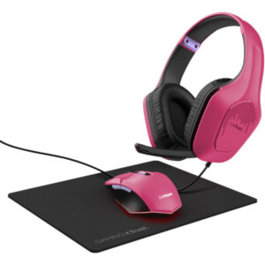 Kit gaming casti, mouse si mousepad Trust GXT 790, 3 in 1, Roz Kit gaming casti, mouse si mousepad Trust GXT 790, 3 in 1, Roz