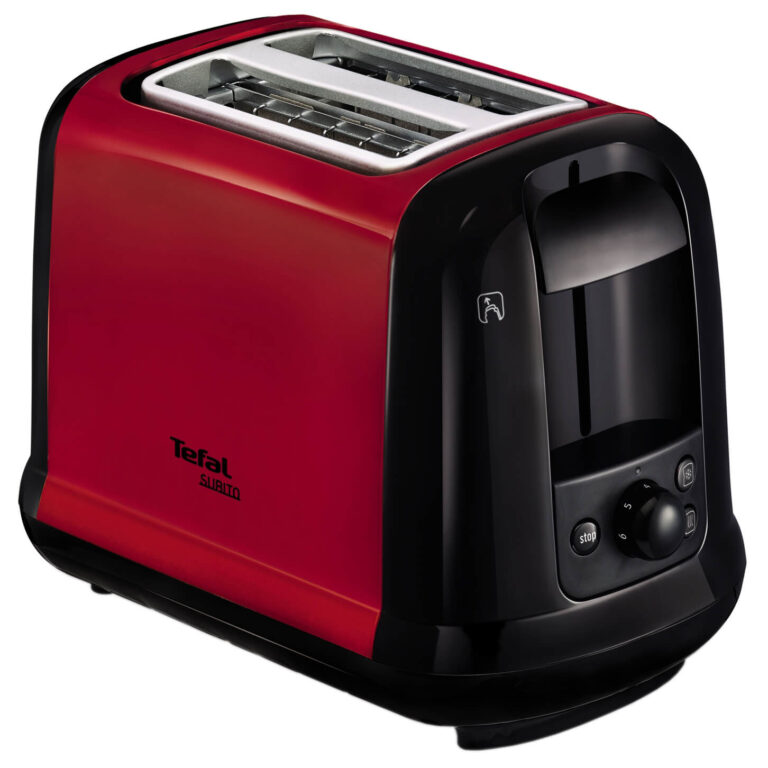 Prajitor de paine Tefal Subito 3 TT260D, 850 W, 2 felii, Negru/Rosu