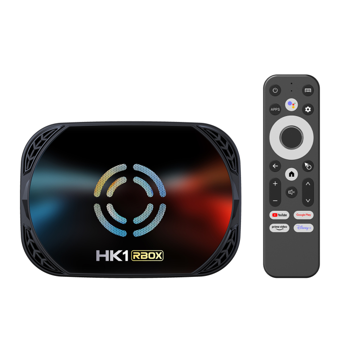 TV Box iSEN HK1 RBOX X50 Smart Media Player, Negru, 4K, 4GB RAM, 64GB ROM, Android 14, Amlogic S905A Quad Core A55, Control Vocal, Bluetooth 5.0