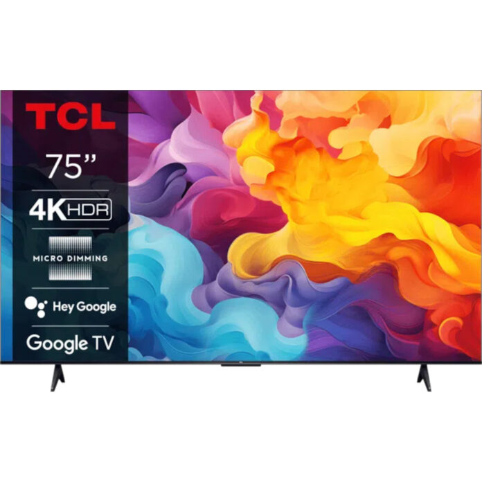 Televizor TCL LED 75V6B, 190 cm, 4K, Google TV, Amazon Alexa, Clasa E Televizor TCL LED 75V6B, 190 cm, 4K, Google TV, Amazon Alexa, Clasa E