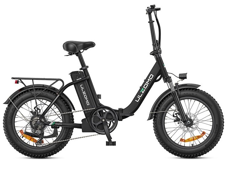 Bicicleta electrica pliabila Ulzomo ULZDPH20-BK, autonomie 89km, 350W, 36V 13Ah, 7 trepte viteza max. 25km/h, LDC, negru, anvelope 20 inch