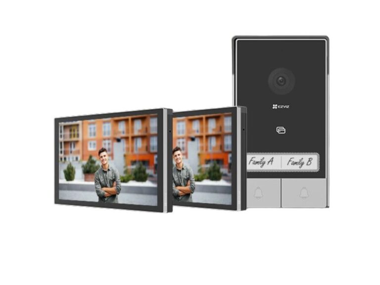 Sistem videointerfon HP7 2-Family Kit, 2K, 2 fire, ecran tactil 7 inch x2, Wi-Fi 6 dual band, RFID, detectie AI, CS-HP7 (3MP2-Family Kit)