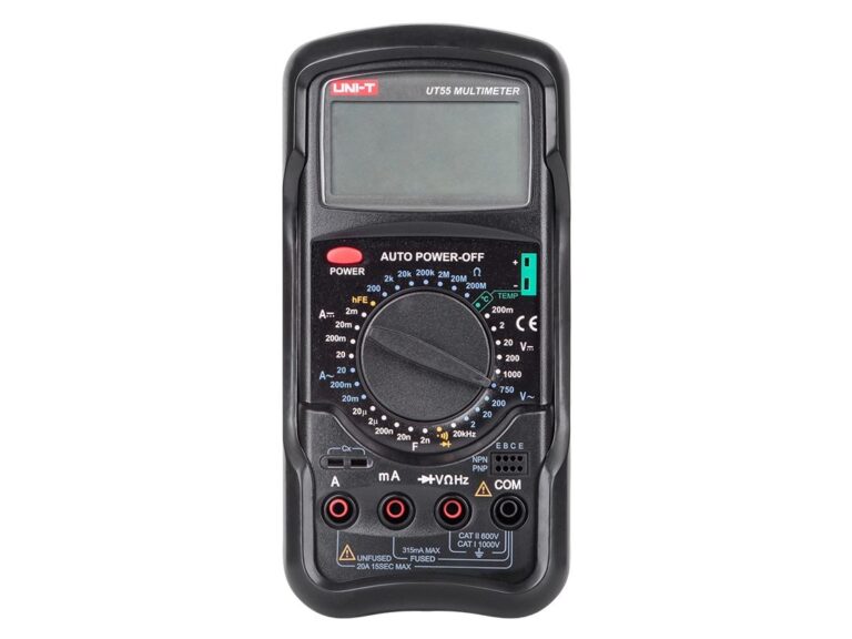 Multimetru universal profesional, UNIT-T UT55, afisaj LCD, categorie suprasarcina I, snur pentru prindere