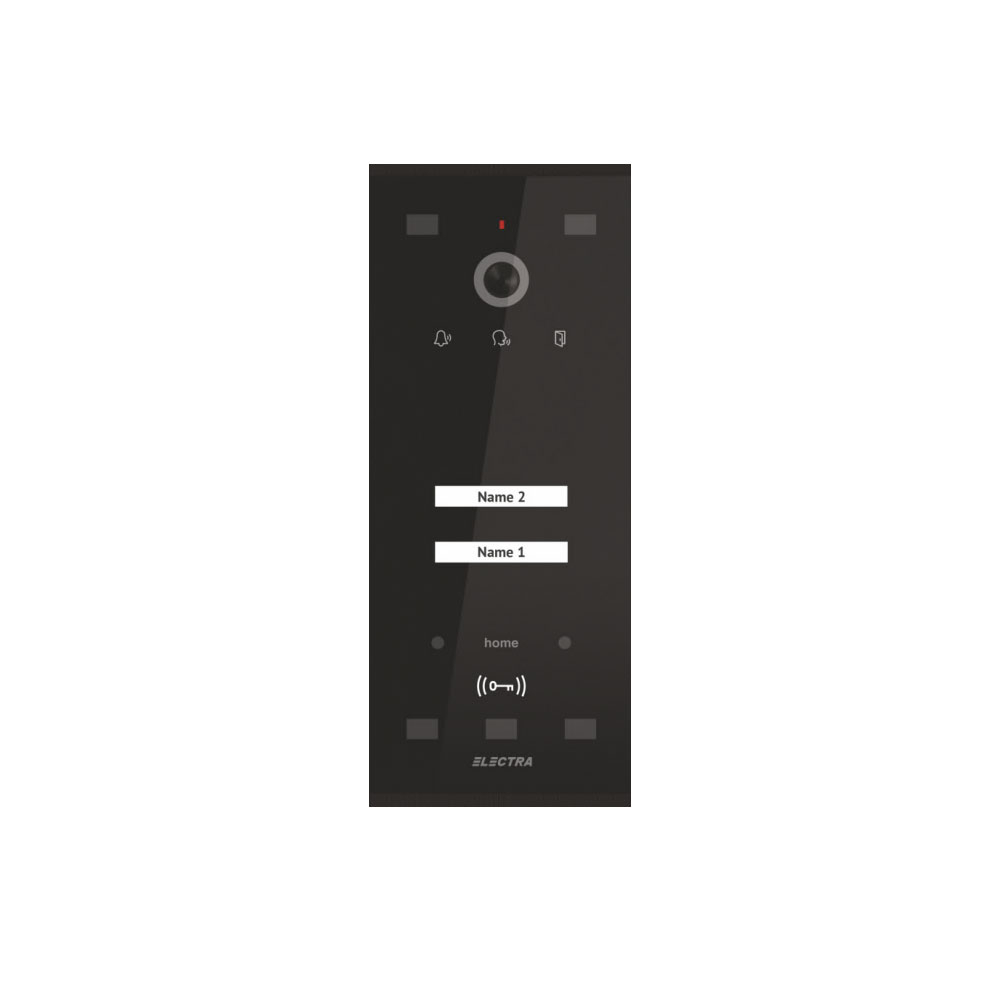 Videointerfon de exterior Electra VPM.02S03.ELBH4, RFID, 2 familii, aparent, 4 fire, negru Videointerfon de exterior Electra VPM.02S03.ELBH4, RFID, 2 familii, aparent, 4 fire, negru