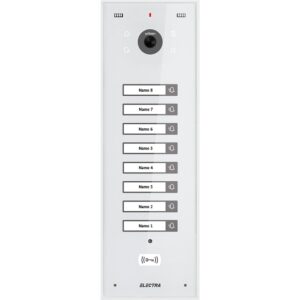 Videointerfon de exterior Electra VPU.08S03.ELWTL, 8 familii, 800 LTV, RFID, aparent, alb Videointerfon de exterior Electra VPU.08S03.ELWTL, 8 familii, 800 LTV, RFID, aparent, alb