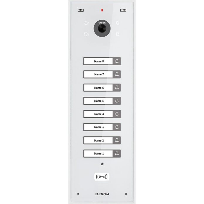 Videointerfon de exterior Electra VPU.08S03.ELWTL, 8 familii, 800 LTV, RFID, aparent, alb Videointerfon de exterior Electra VPU.08S03.ELWTL, 8 familii, 800 LTV, RFID, aparent, alb