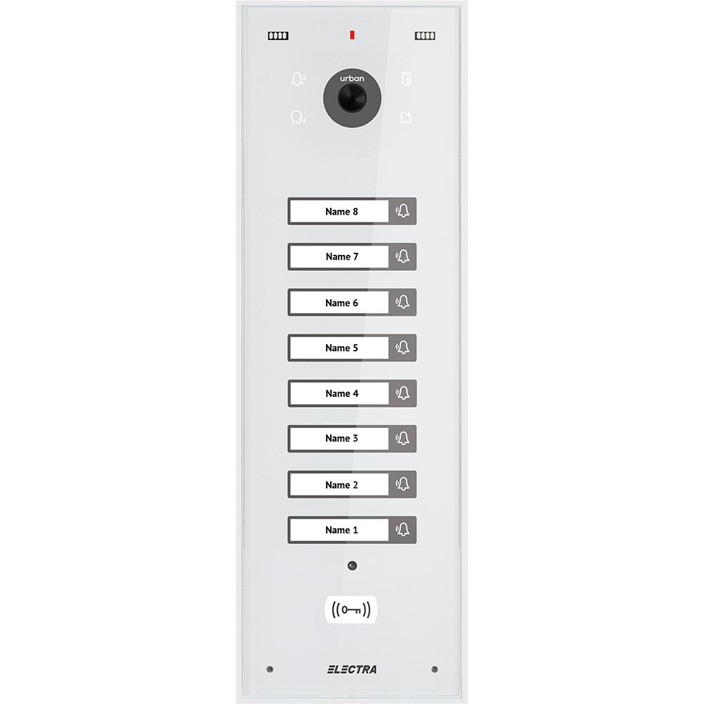 Videointerfon de exterior Electra VPU.08S03.ELWTL, 8 familii, 800 LTV, RFID, aparent, alb Videointerfon de exterior Electra VPU.08S03.ELWTL, 8 familii, 800 LTV, RFID, aparent, alb